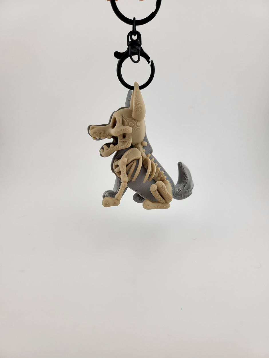 Portachiavi Scheletro Cane 3D
