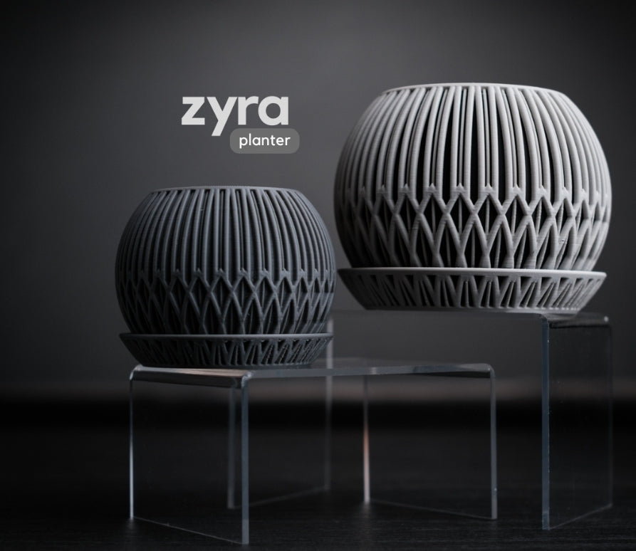 Vaso Zyra – Design moderno stampato in 3D (H 100 mm)