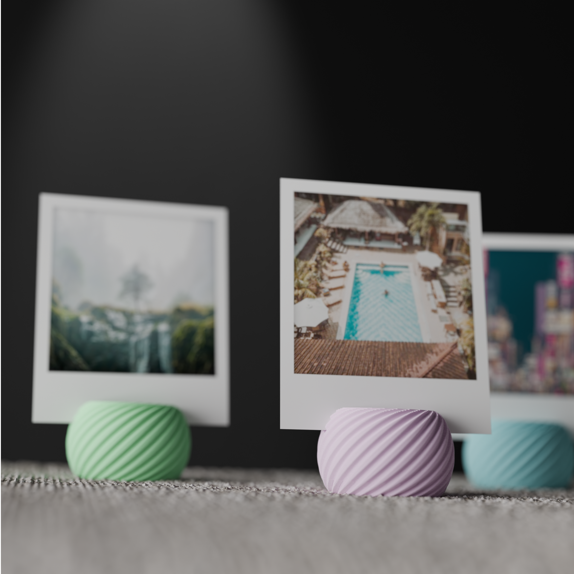 Set 3 Portafoto Spiral – Stampa 3D Design Moderno