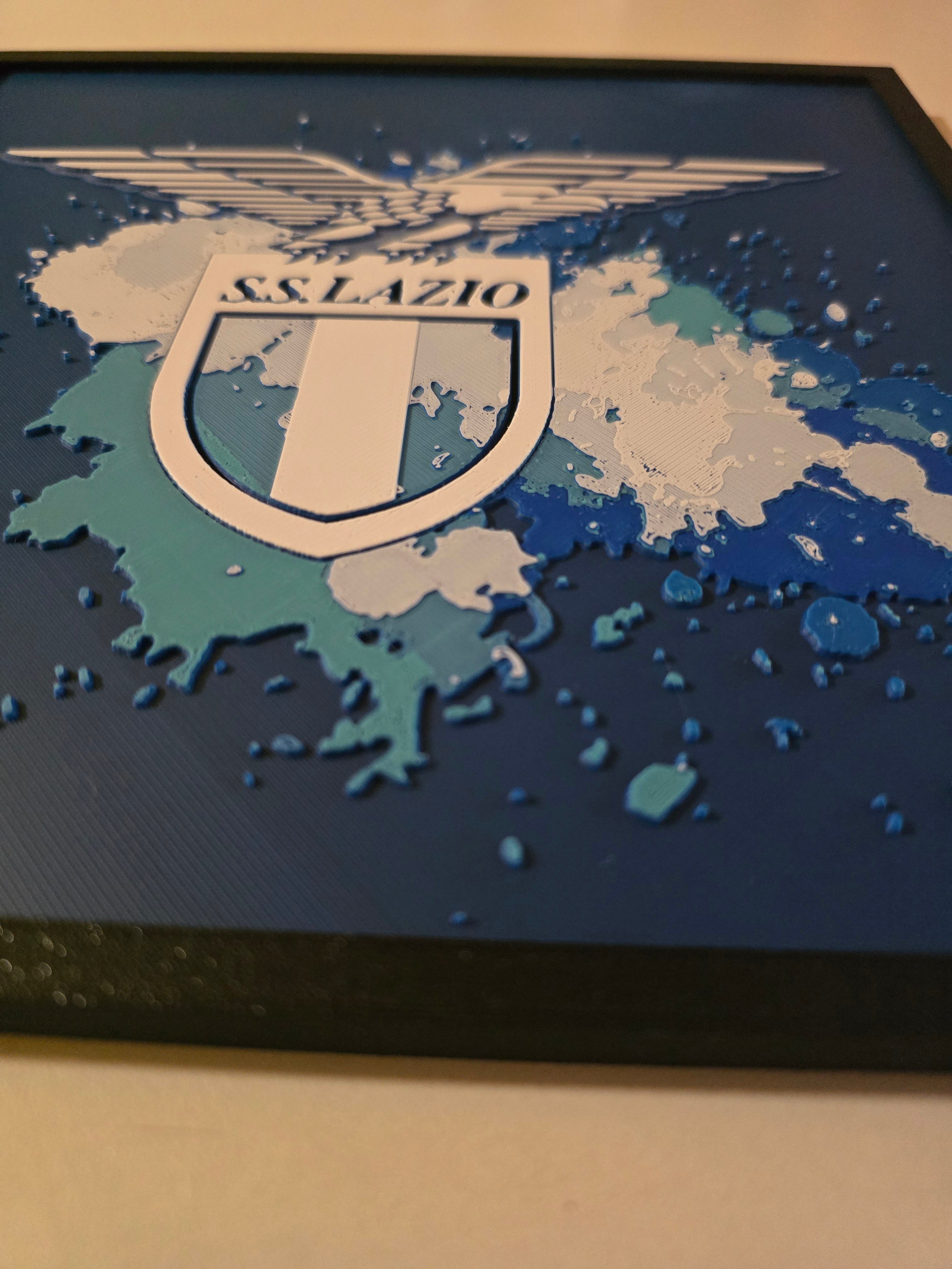 Quadro 3D S.S. Lazio con logo aquila – Stampa 3D