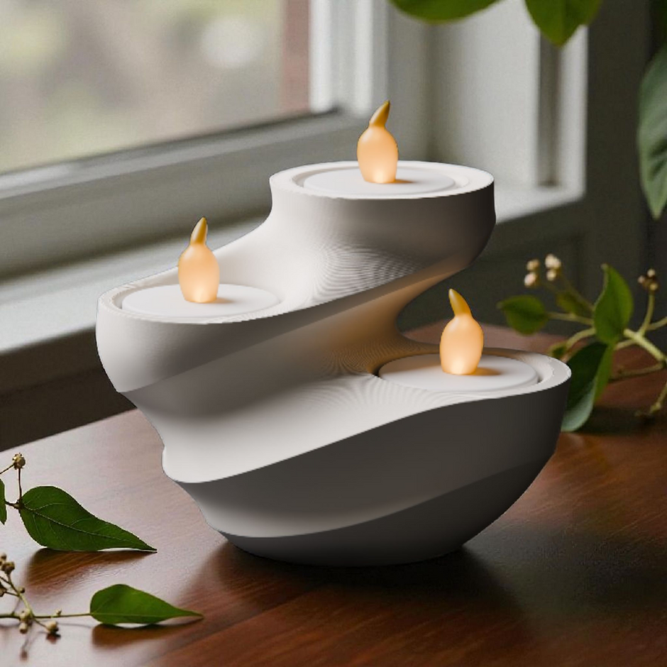 Elegante portacenere + 3 candele Led