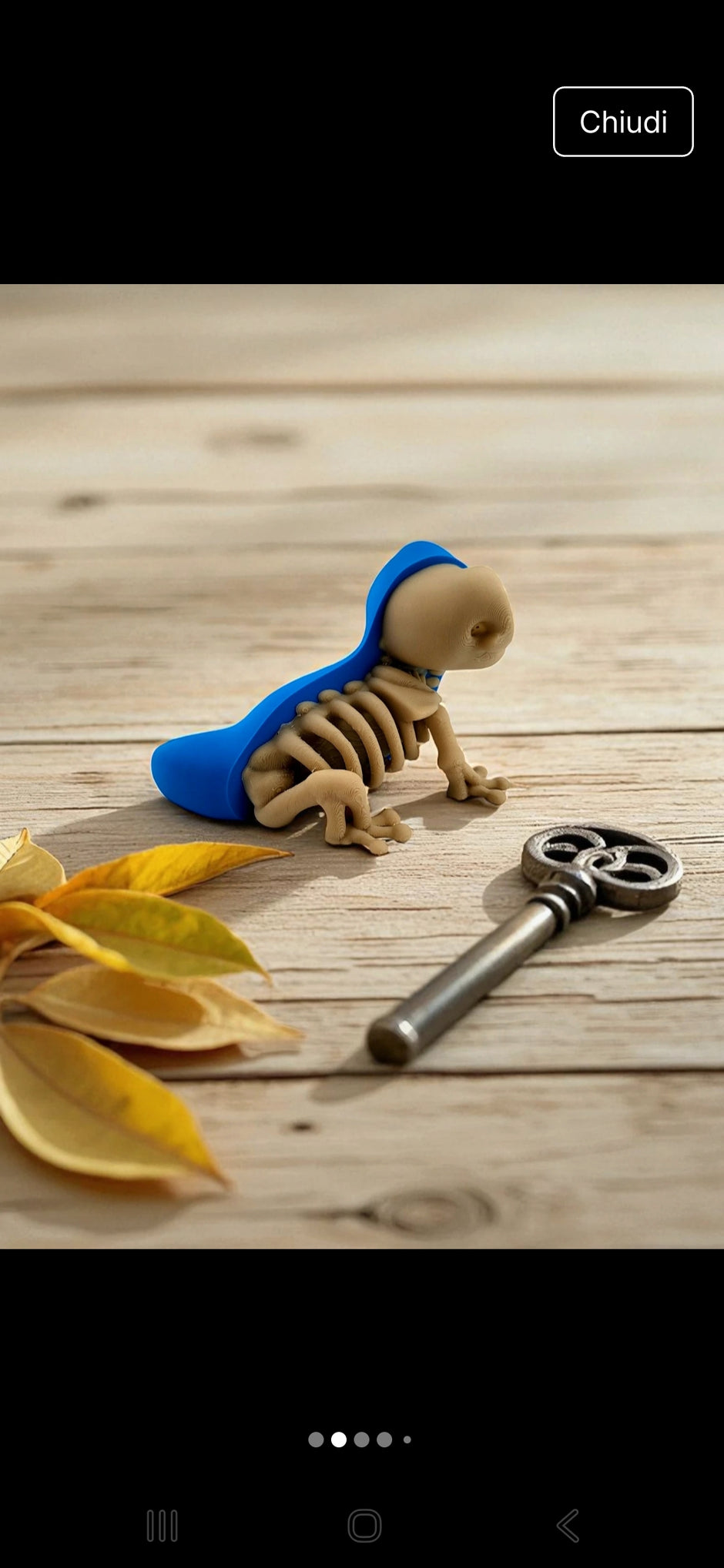 Geco decorativo metà scheletro metà vivo – figura da collezione