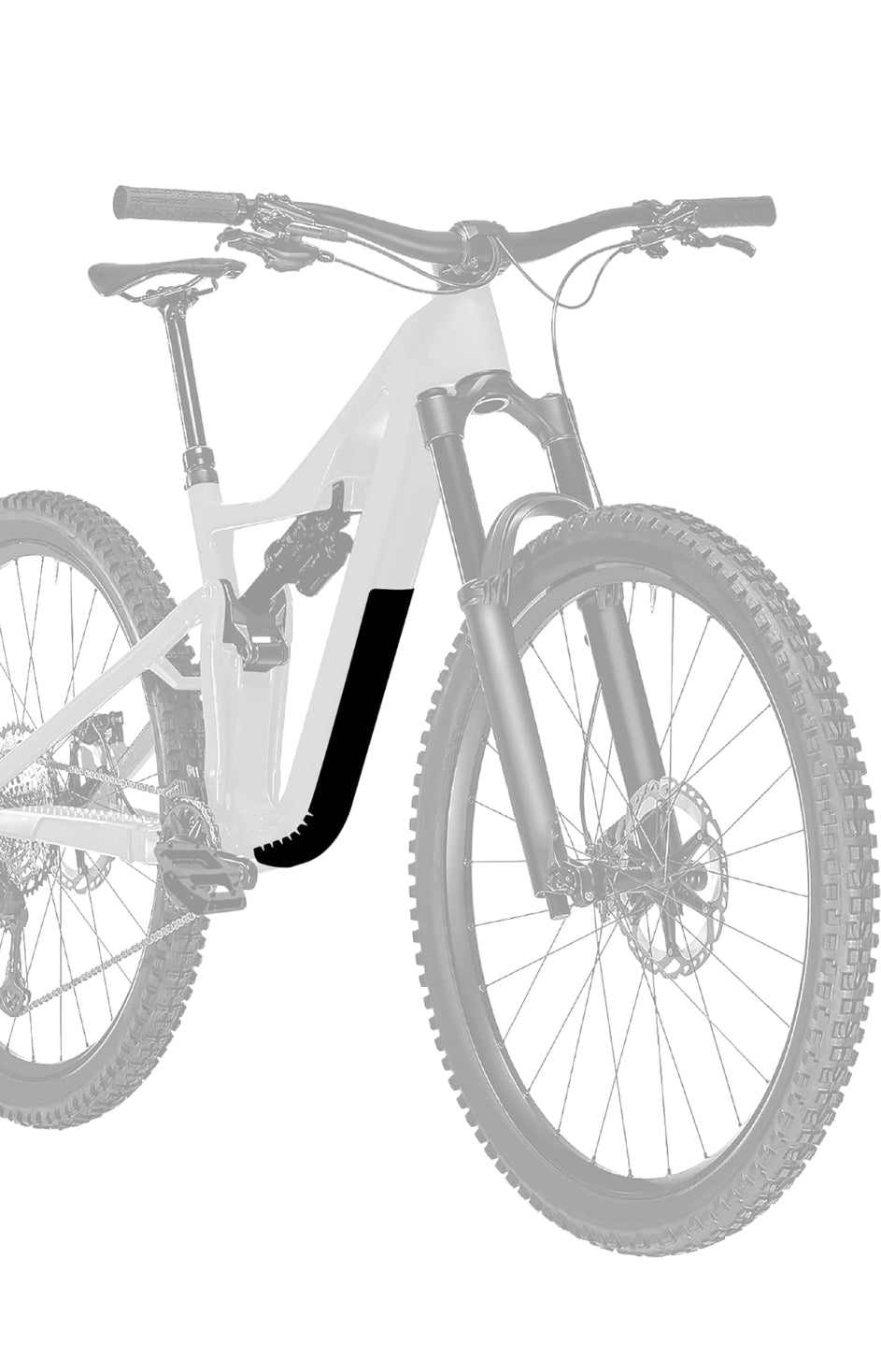 Protezione universale downtube MTB – Kit 2 pezzi modulari TPU