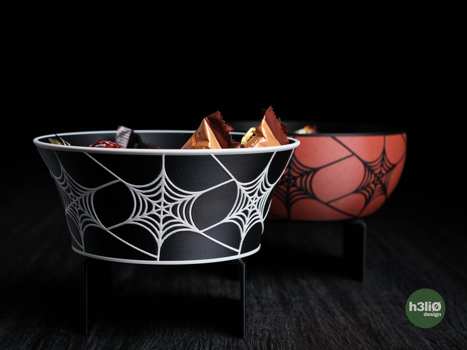 Set 4 ciotole Halloween con decorazione a ragnatela