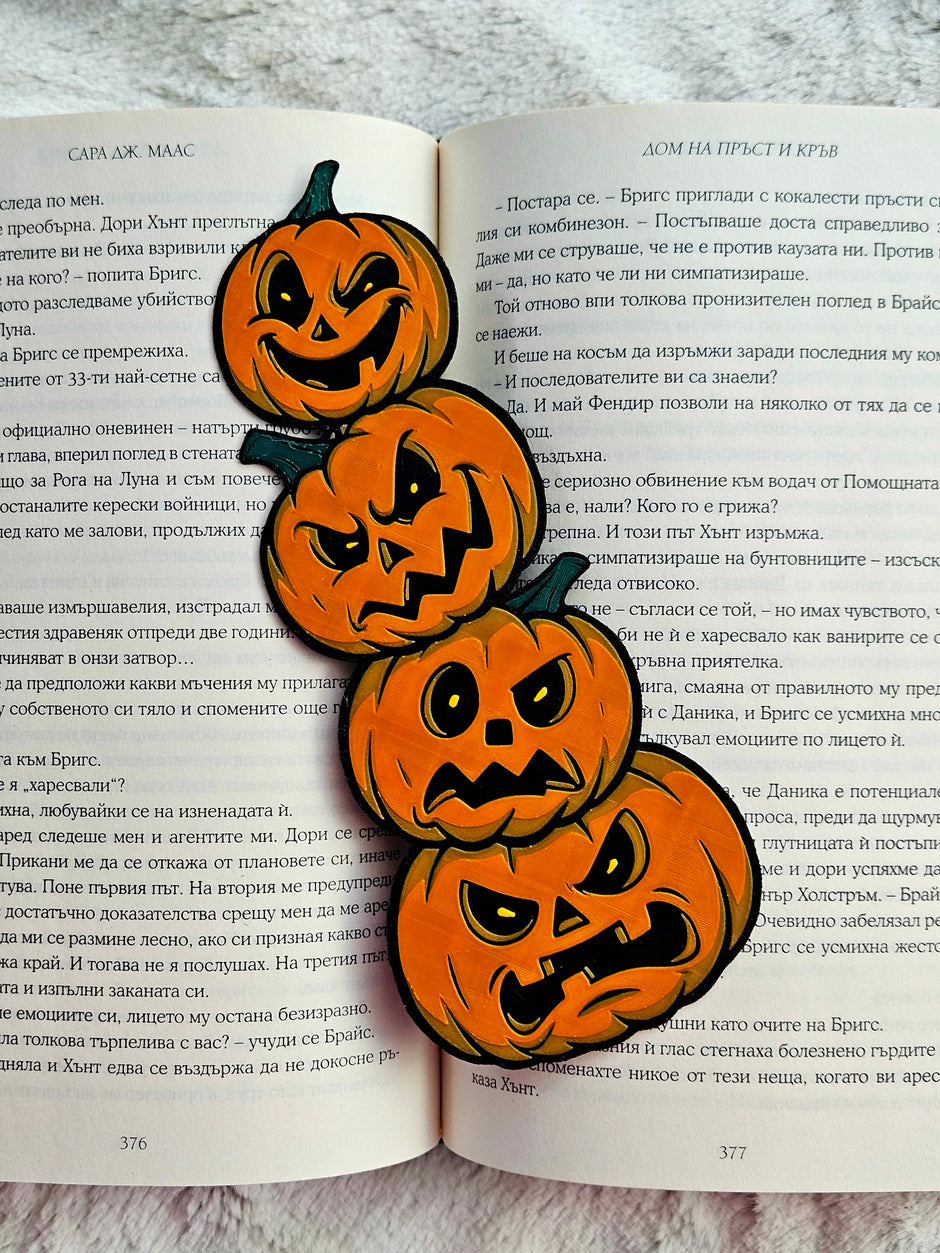 Segnalibro zucche di Halloween – Accessorio per libri