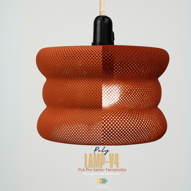 Lampada a sospensione design forato – Serie Poly V4 Terracotta