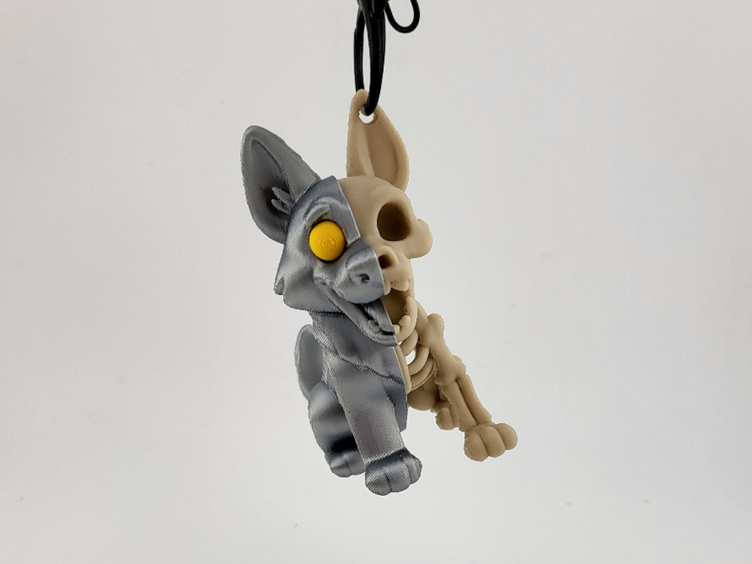 Portachiavi Scheletro Cane 3D