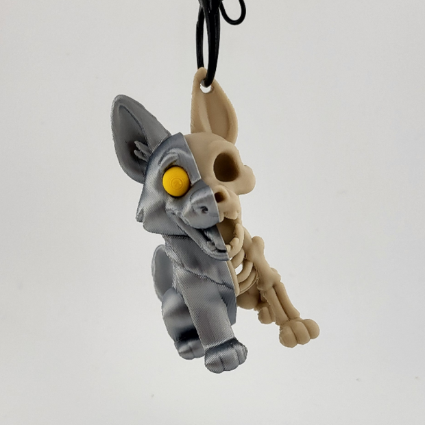 Portachiavi Scheletro Cane 3D