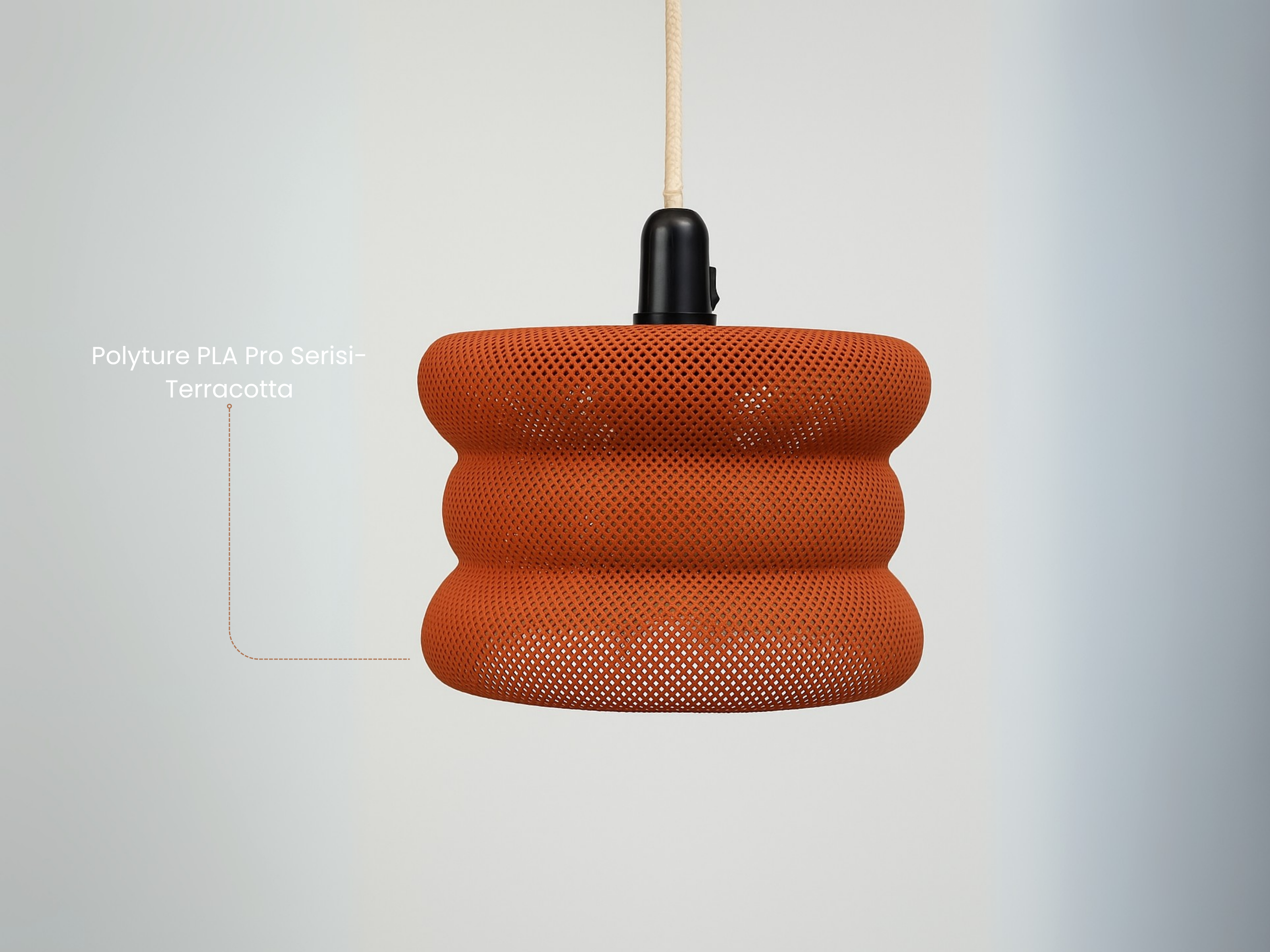 Lampada a sospensione design forato – Serie Poly V4 Terracotta