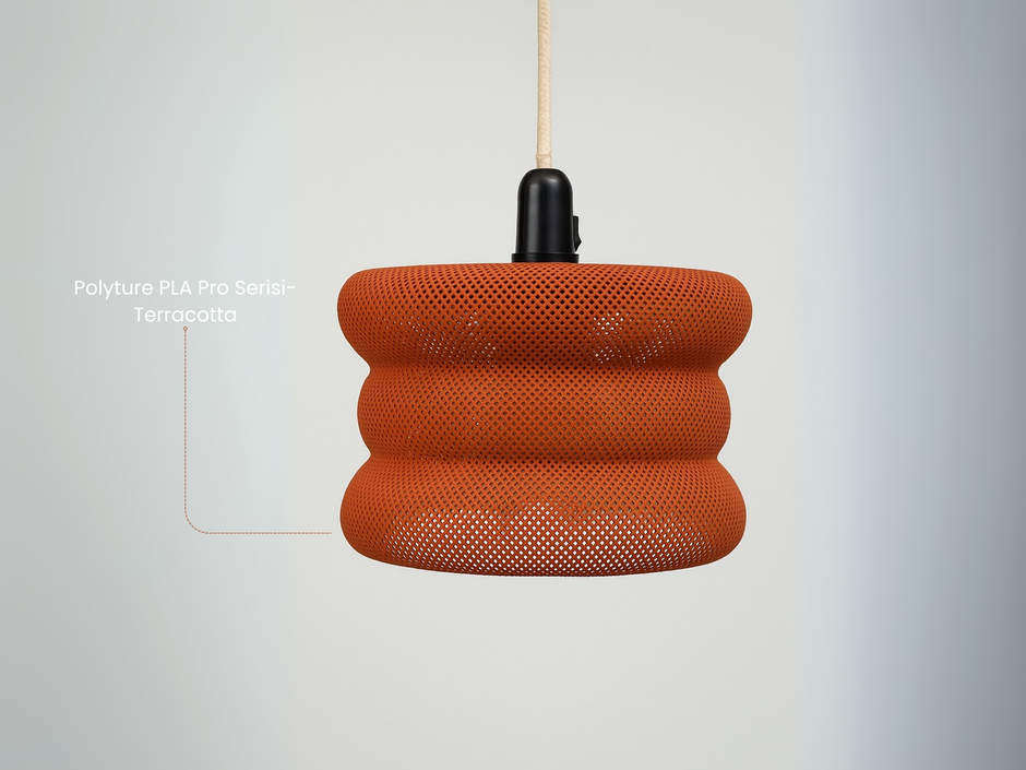 Lampada a sospensione design forato – Serie Poly V4 Terracotta
