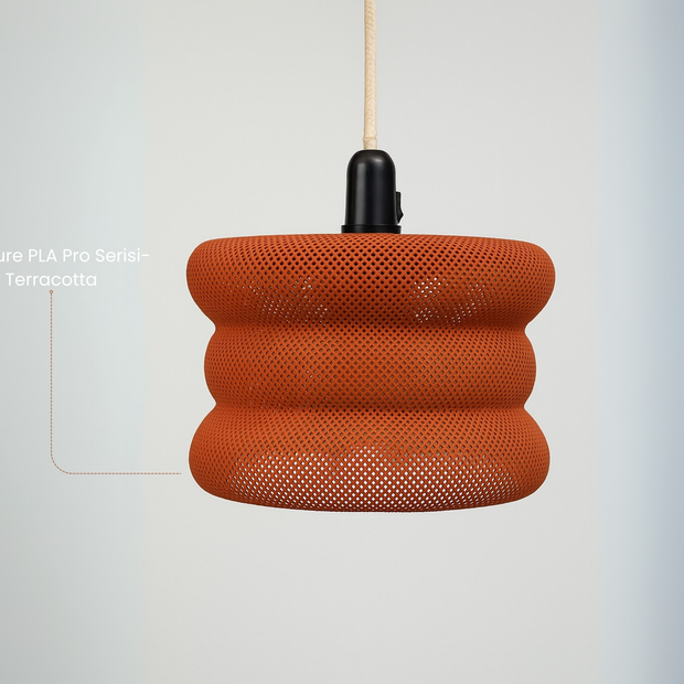 Lampada a sospensione design forato – Serie Poly V4 Terracotta