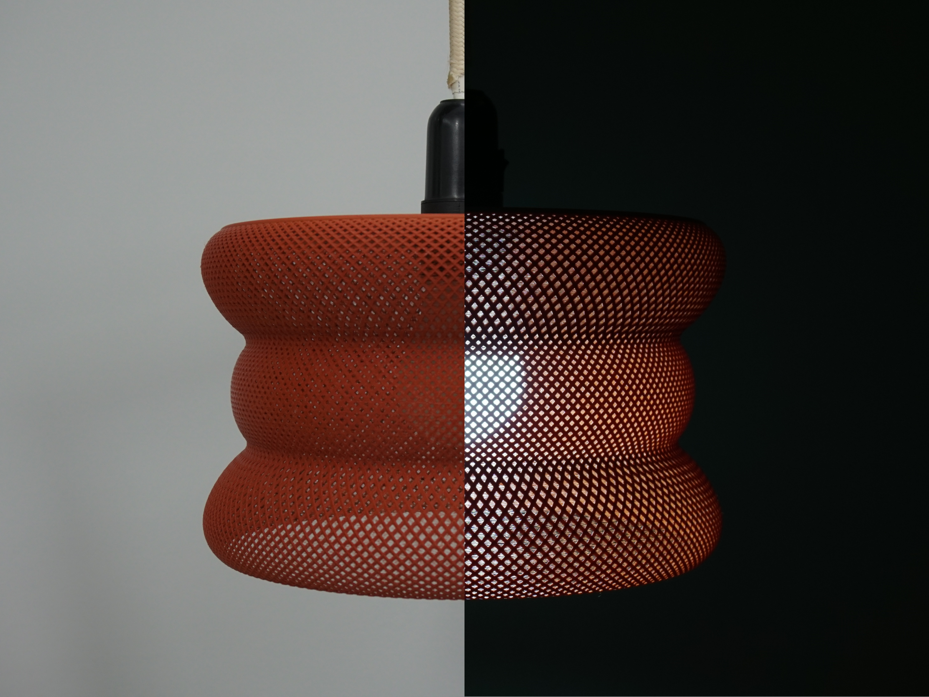 Lampada a sospensione design forato – Serie Poly V4 Terracotta