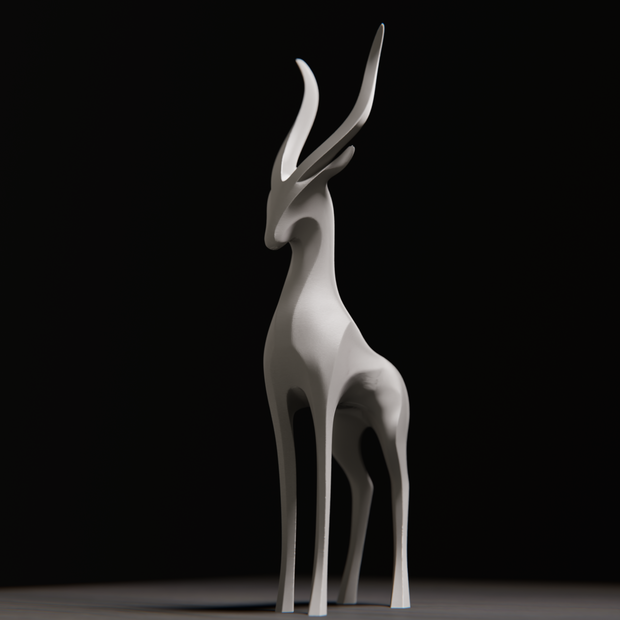 Scultura moderna in stampa 3D – Gazzella minimal design 25 cm