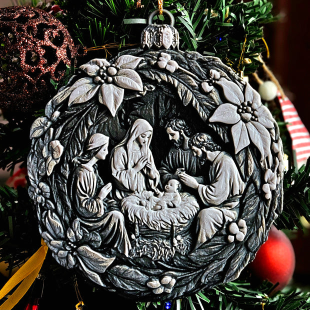 Sacra famiglia addobbo per albero