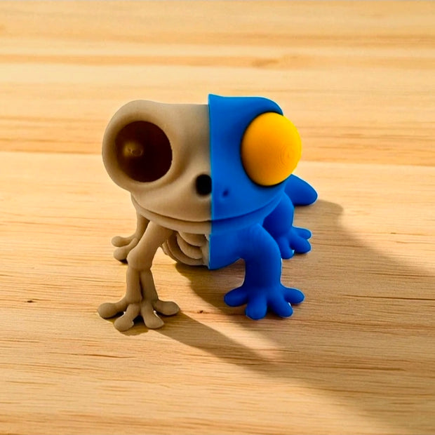 Geco decorativo metà scheletro metà vivo – figura da collezione