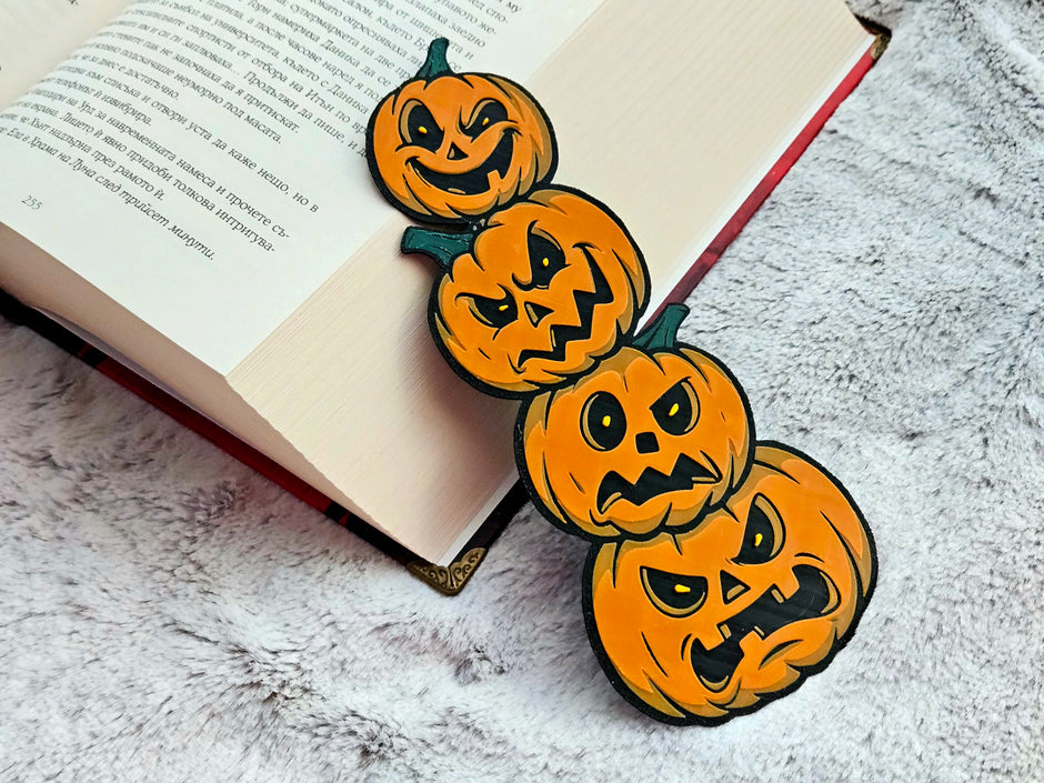 Segnalibro zucche di Halloween – Accessorio per libri