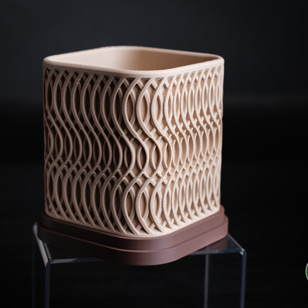 Portavaso moderno minimalista effetto legno