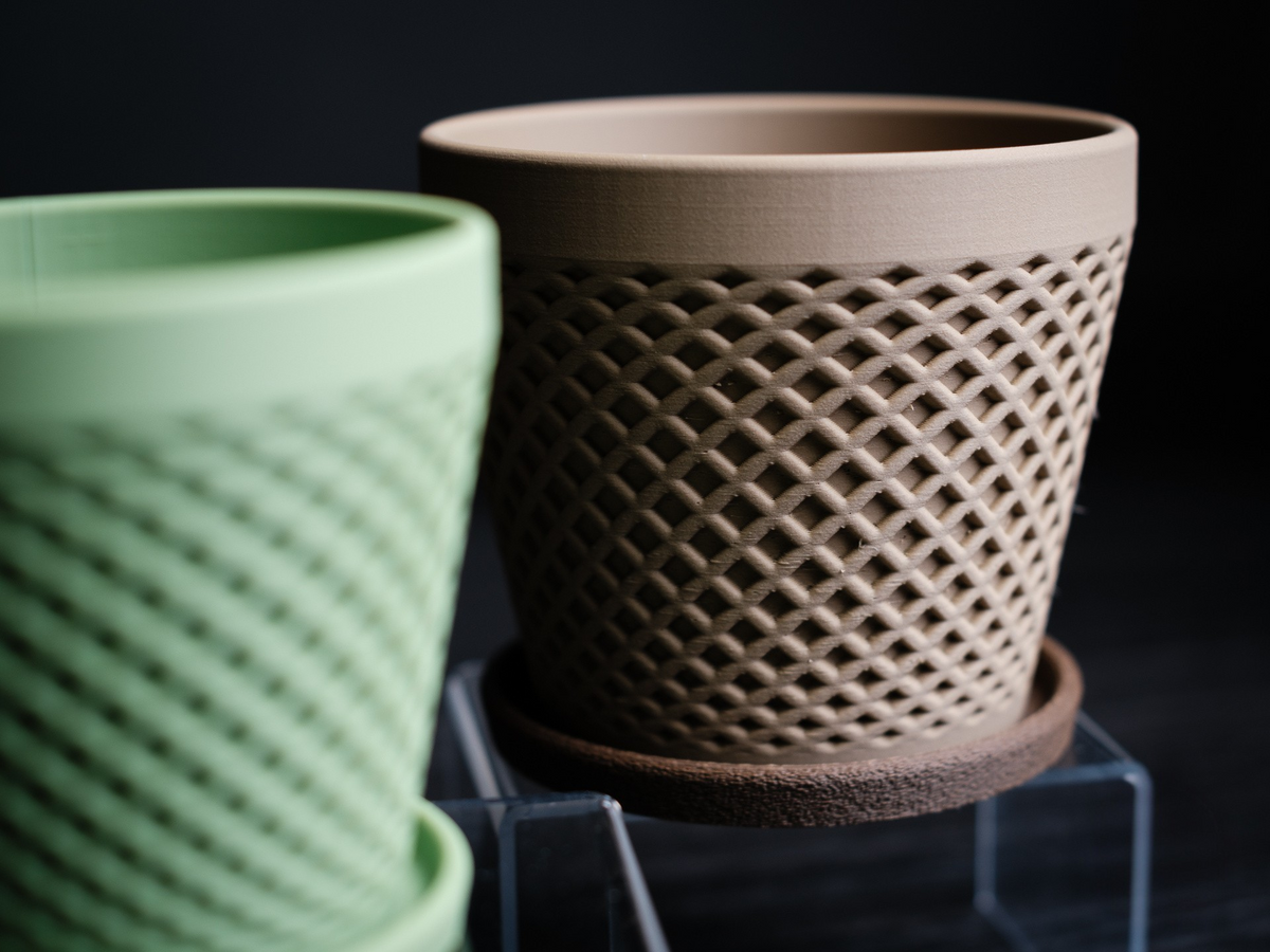 Vaso Decorativo Geometrico con Sottovaso – Stampa 3D